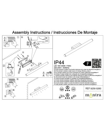 ANTIGA * APLIQUE LED IP44 3000K 18W ORO